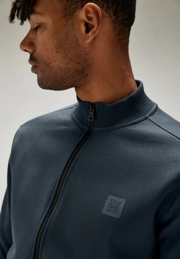 Sweatjacke mit Stehkragen - diver blue