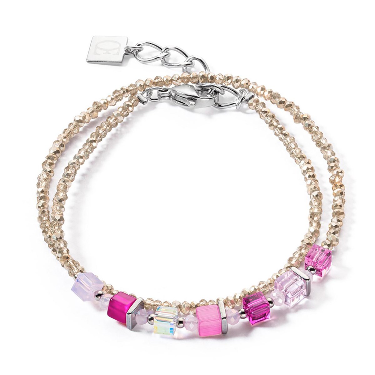 Bracelet Coeur de Lion Joyful colours wrap rose
