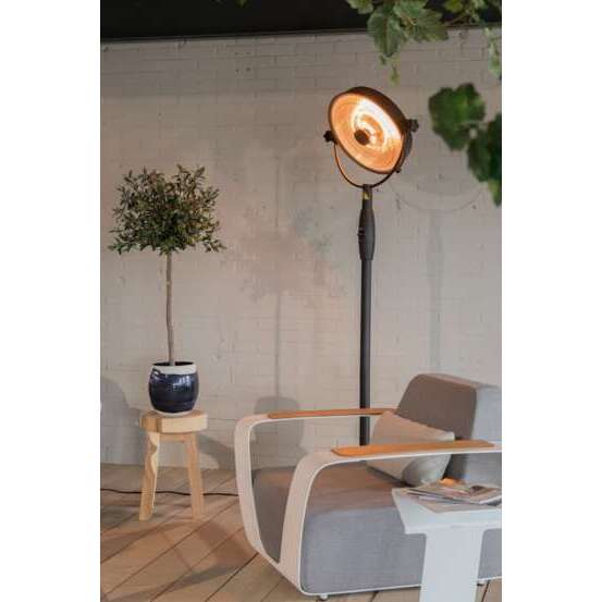 Chauffage halogène HEATER RETRO STANDING 2100 acier noir - D.47,5 cm