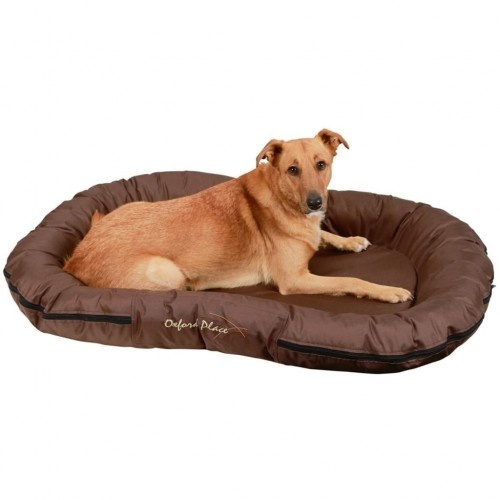 Cama impermeável para cães, marrom