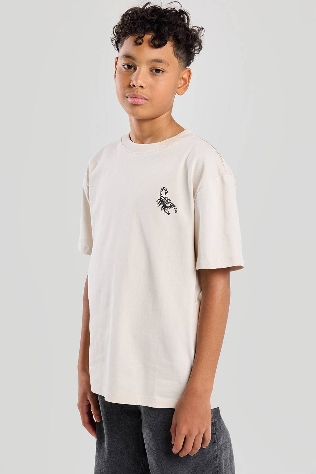 America Today T-shirt met backprint ecru