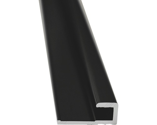 Achterpaneel eindprofiel voor Decodesign, recht, zwart, lengte 255 cm