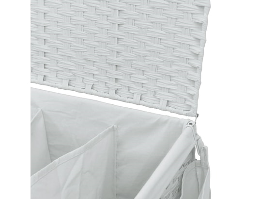 VIDAXL - Panier à linge avec roulettes blanc 60x35x60,5cm résine tres...