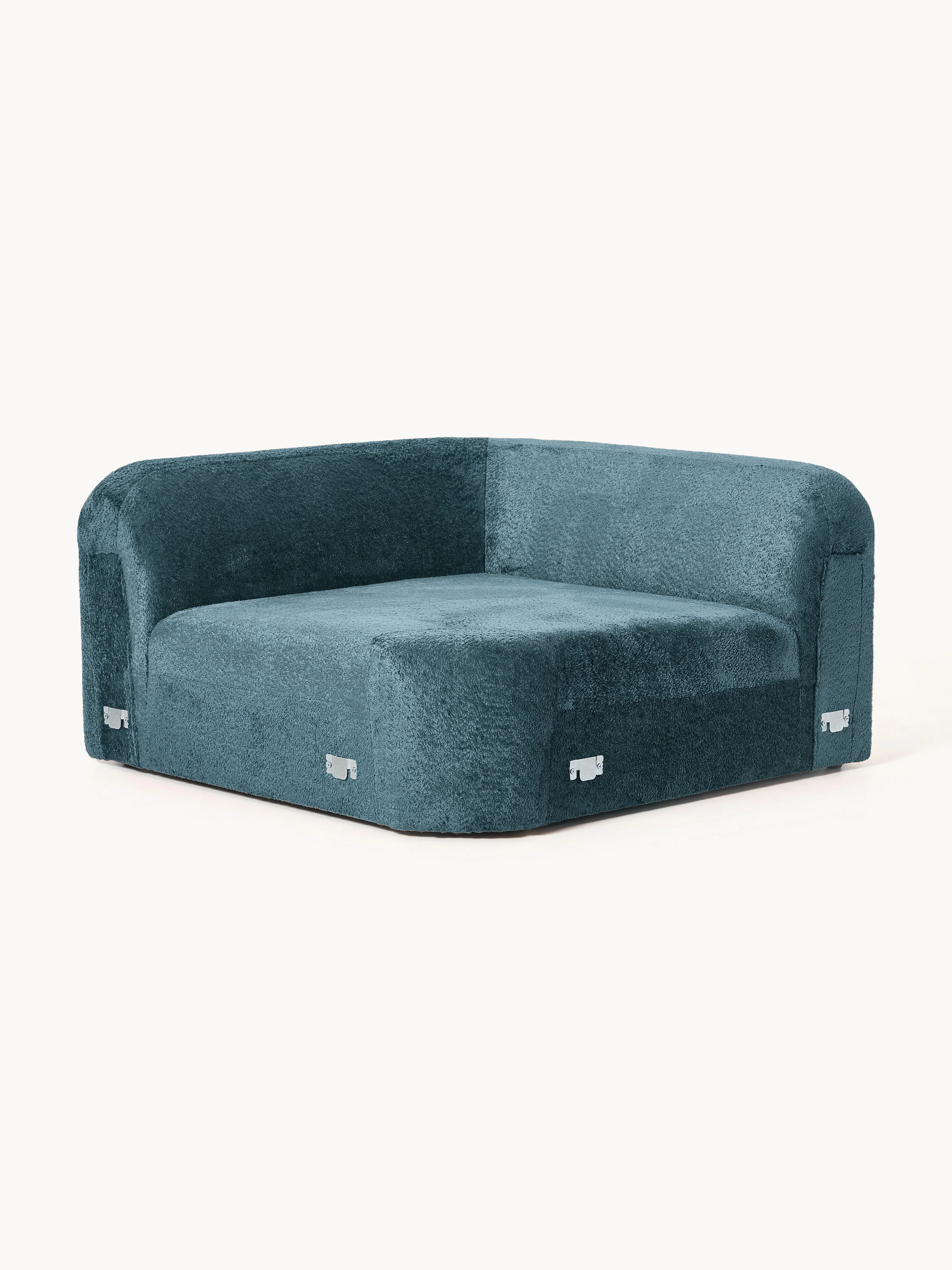 Afgeronde hoekmodule Wolke van teddy bouclé