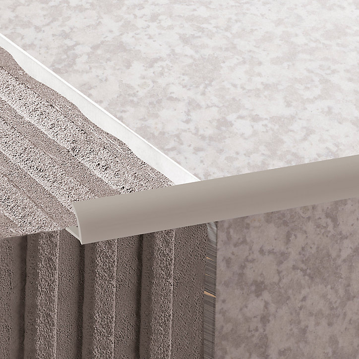 Profilé de carrelage intérieur 1/4 Diall rond PVC Diall taupe L.2,5m x l.2,7 cm x ep.9mm