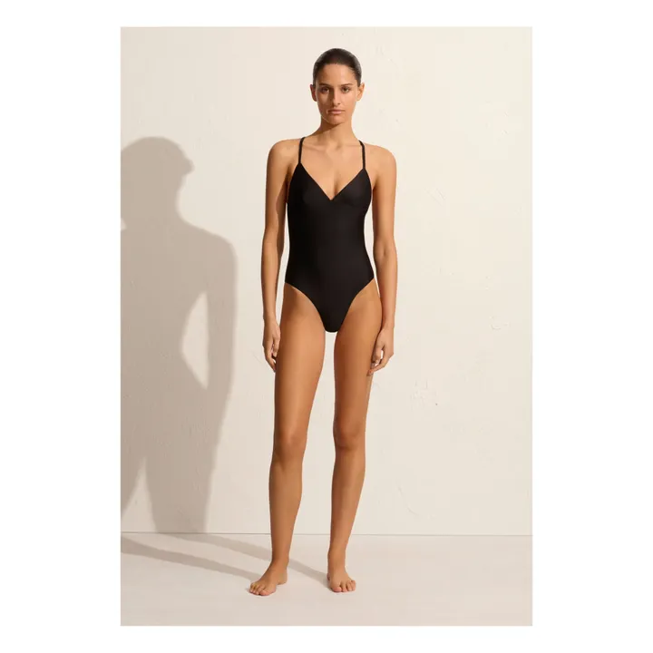 Matteau Maillot 1 Pièce Crossback Plunge | Noir