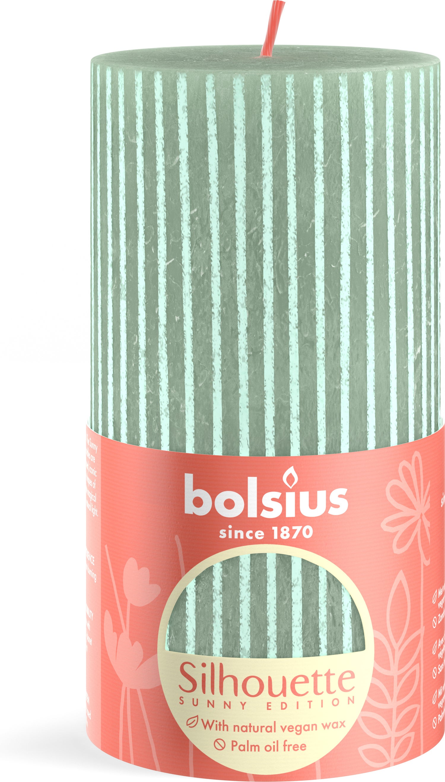 Bolsius stompkaars Rustiek Shine groen 60 uur D 6,8 H 13 cm