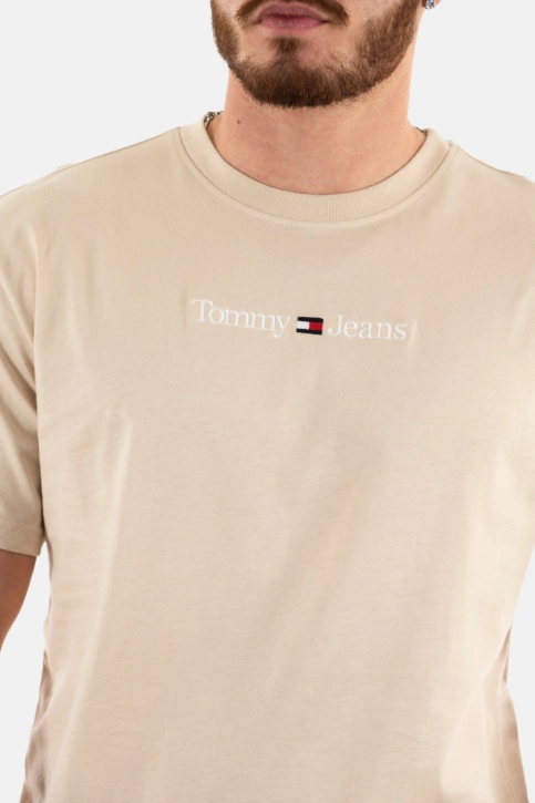 tee shirt tommy jeans dm0dm14984 aci classic beige