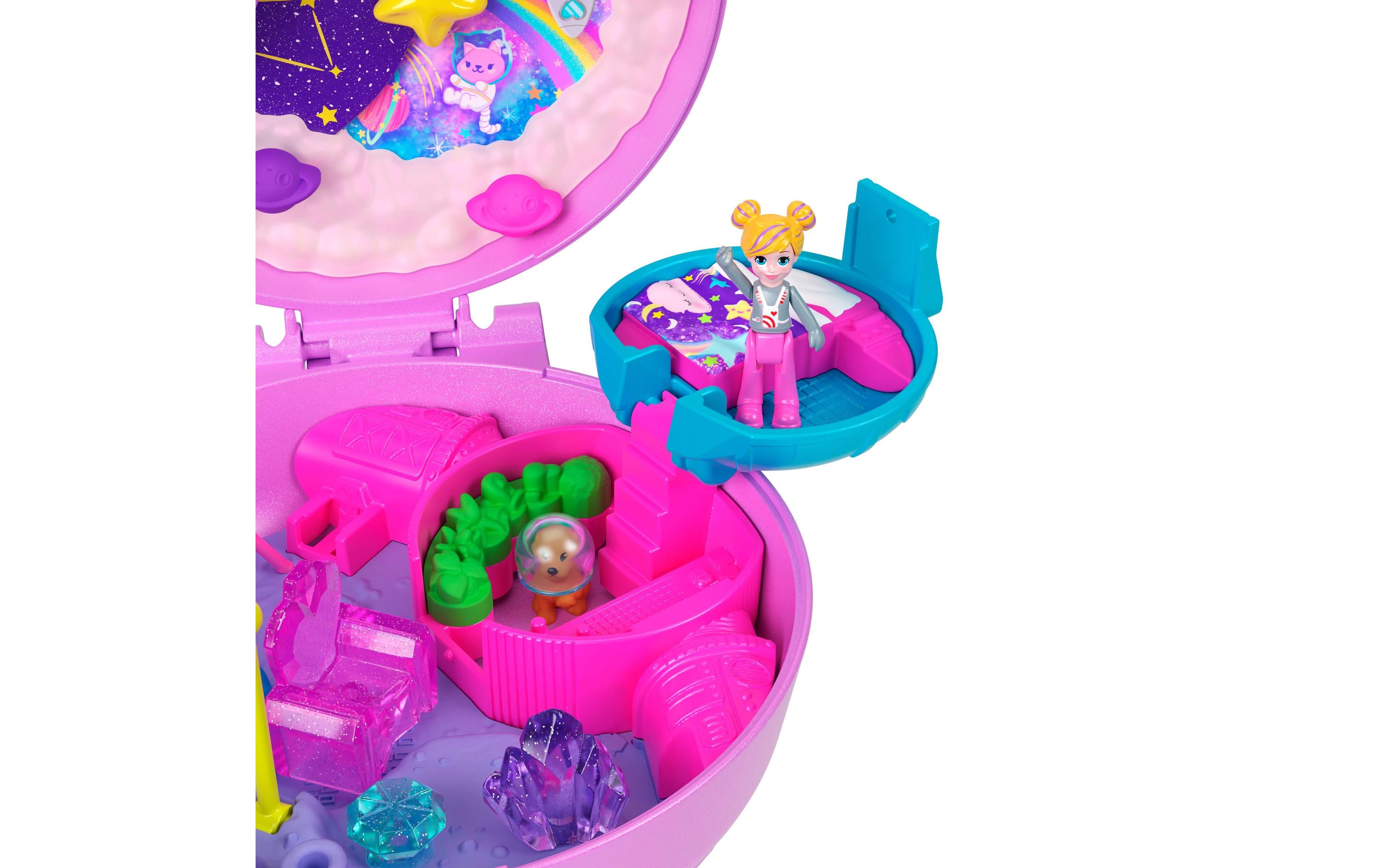 Spielset Babyplanet SchatulleSpielzeug-Set mit 1 Minipuppe und Hündchen, Reisespielzeug mit passendem Zubehör