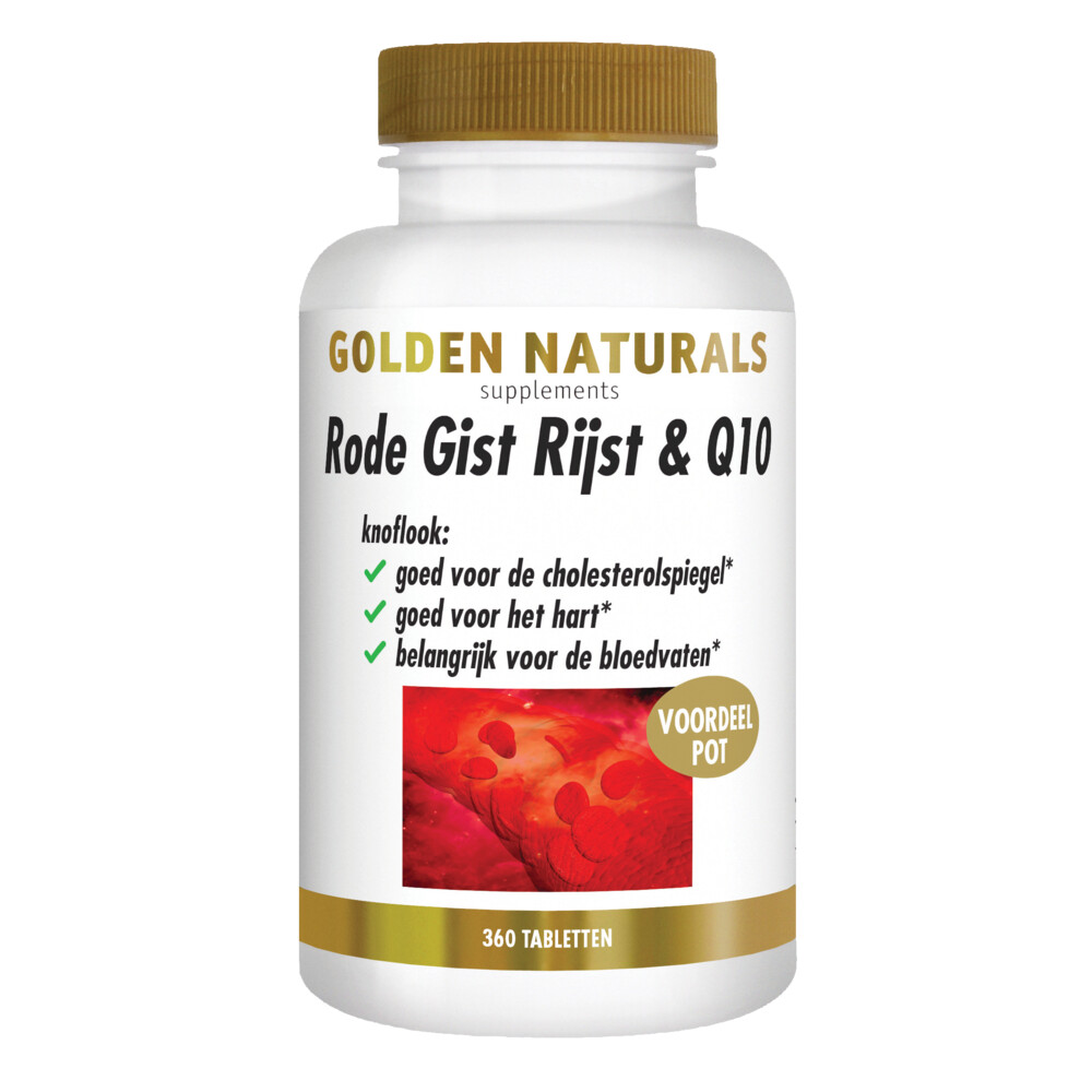 Golden Naturals Rode Gist Rijst & Q10 Vegan360 tabletten