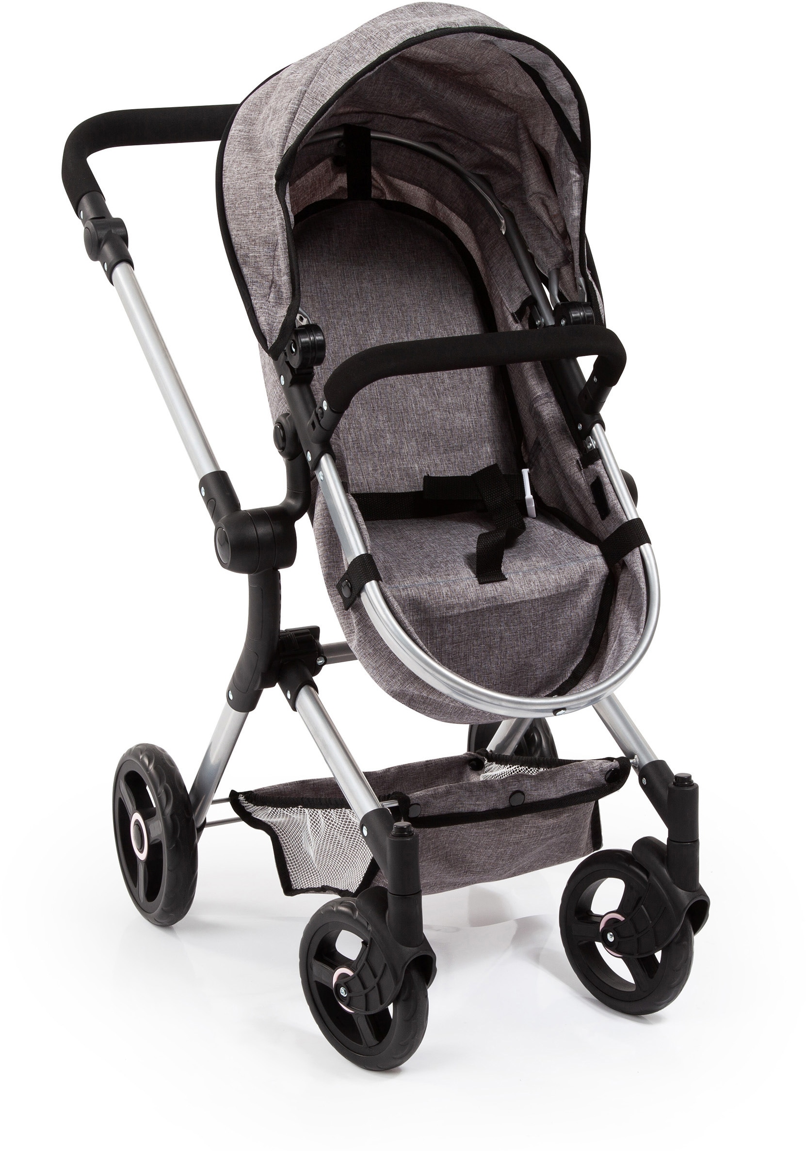 Bayer Kombi-Puppenwagen »Vario, Grau« inkl. Wickeltasche