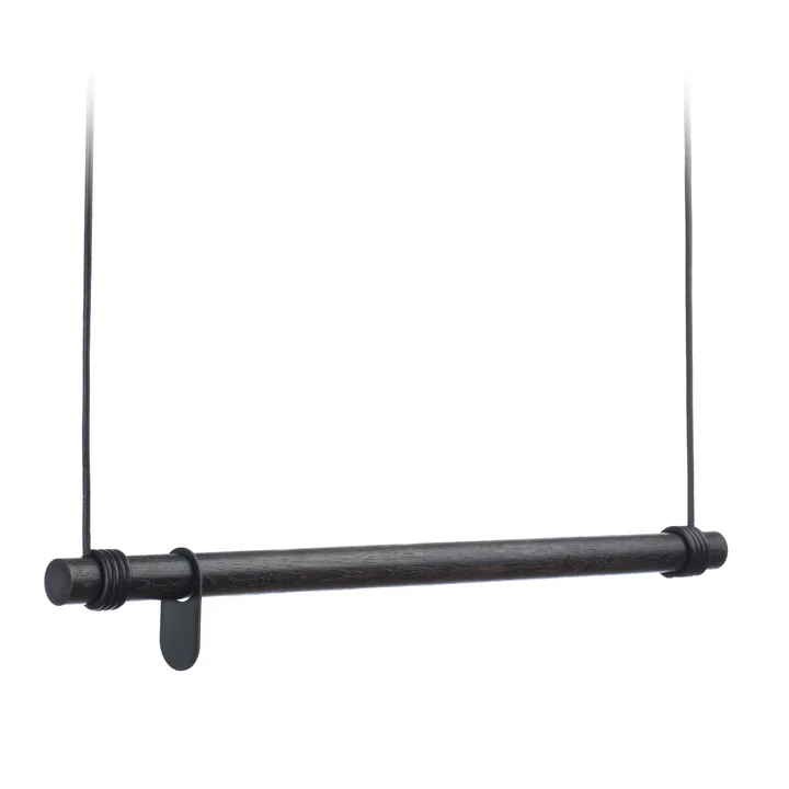Lind DNA - Swing Hängegarderobe M (80 cm), Eiche schwarz / Leder schwarz