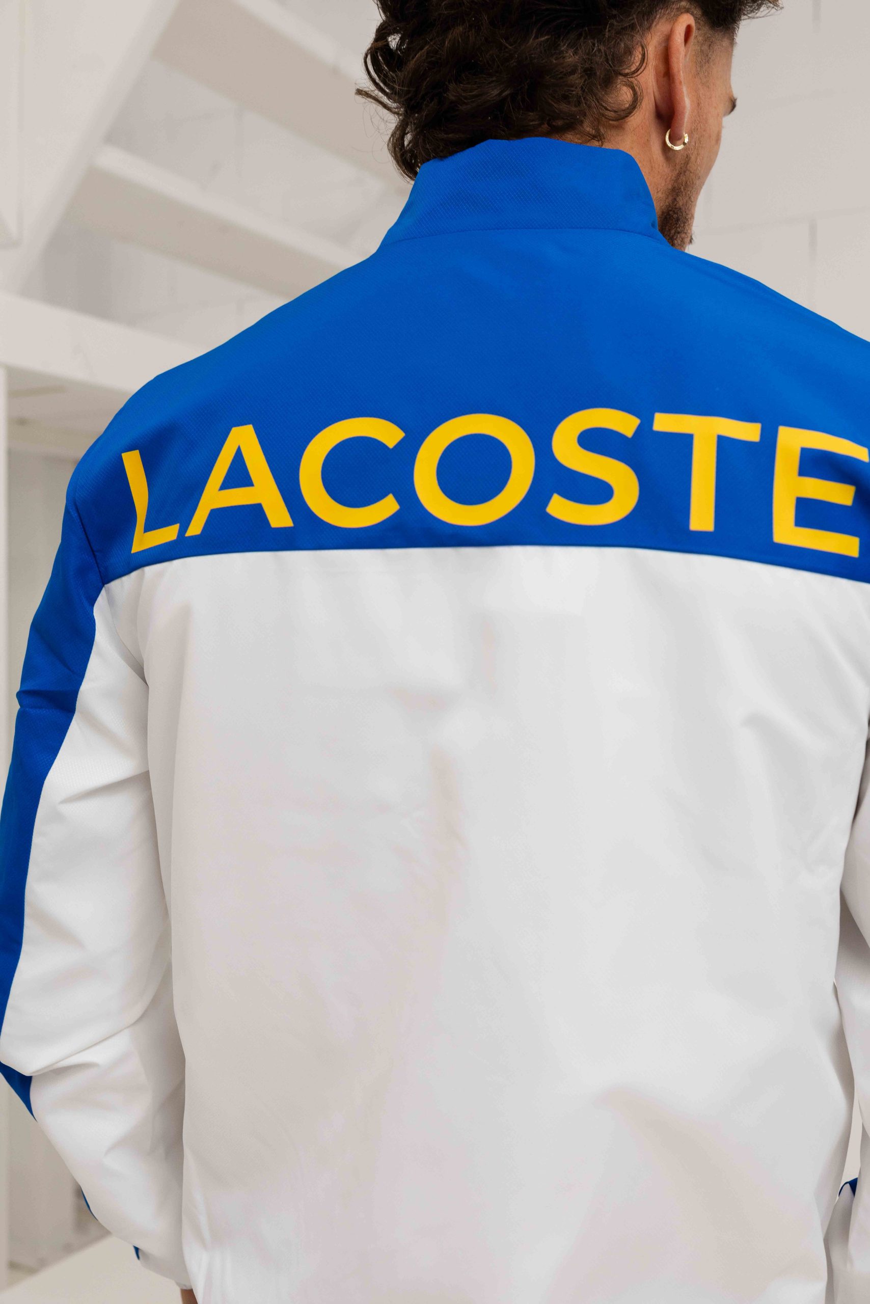 Lacoste Sport Print Trainingspak Heren Wit/Blauw