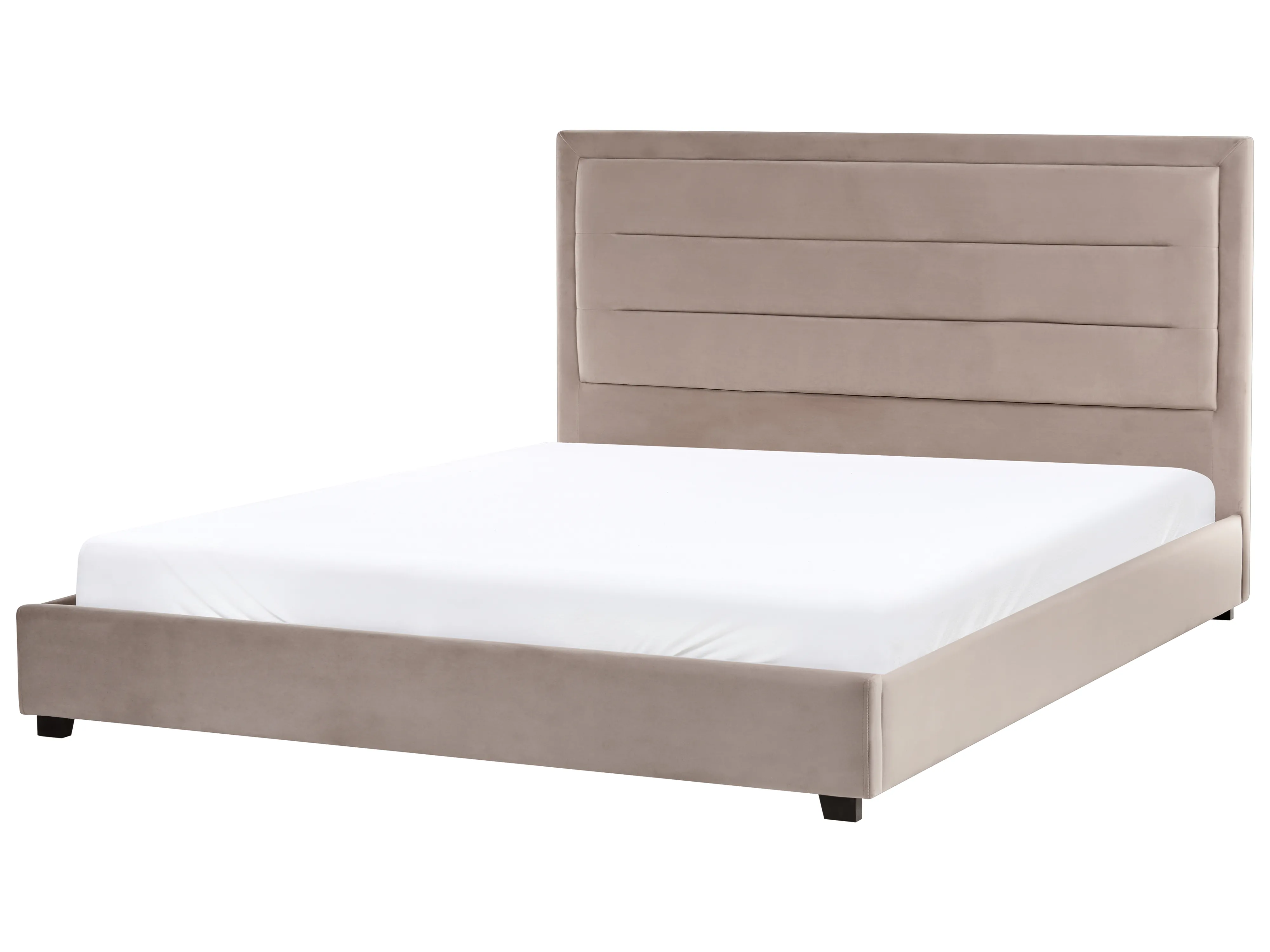 Bed Fluweel ROUEN 180 x 200 cm Taupe