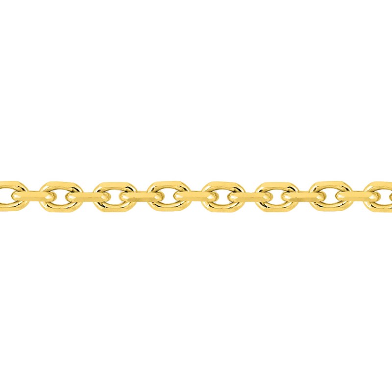 Chaîne mixte 40 cm - Maille Forçat diamanté - Or 18 Carats - Largeur 2.25 mm