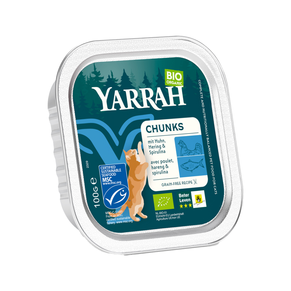 Yarrah - Natvoer Kat Kuipje Chunks met Kip & Vis Bio