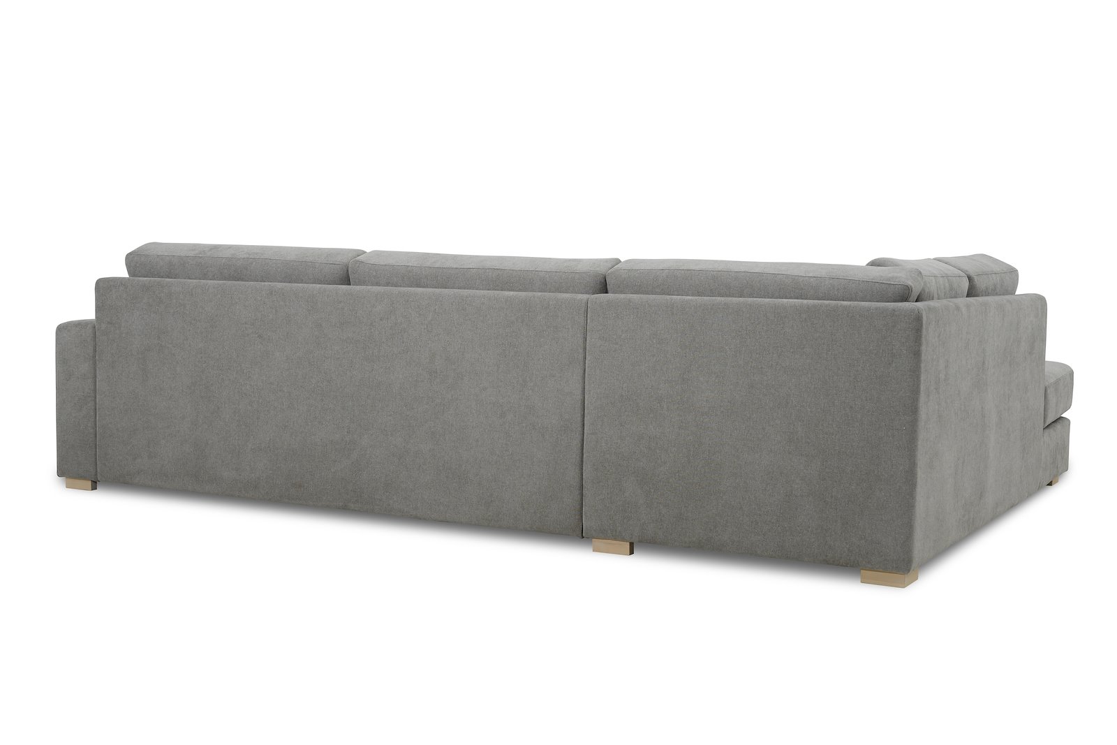 Modern Living hjørnesofa 3-seter med åpen ende venstre fast. I tekstil Storm 3/3 Warm Grey, Arm A og ben 1. Faste puter og skum kvalitet