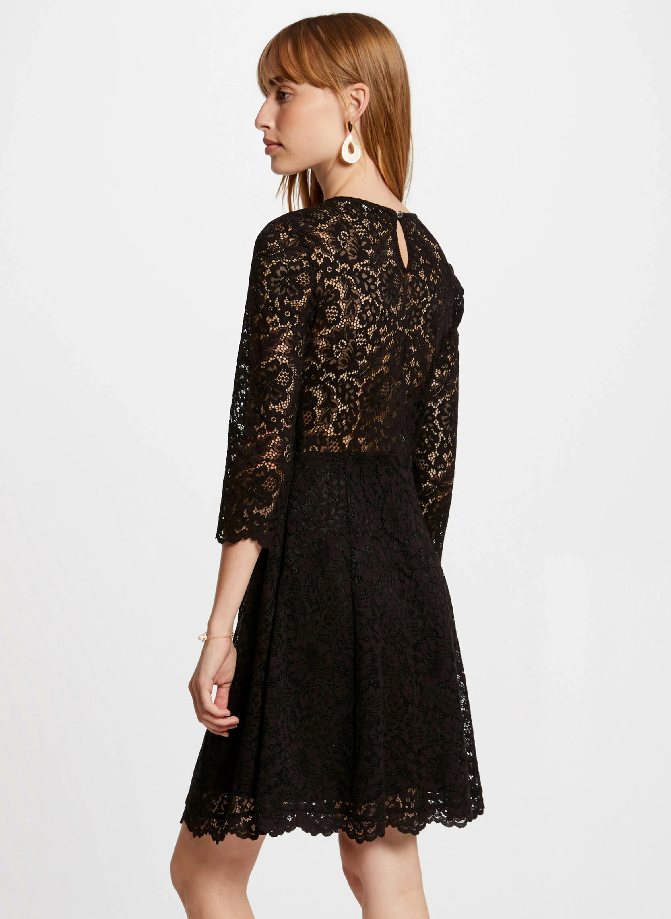 RAMPLE - Robe courte en dentelle| Noir