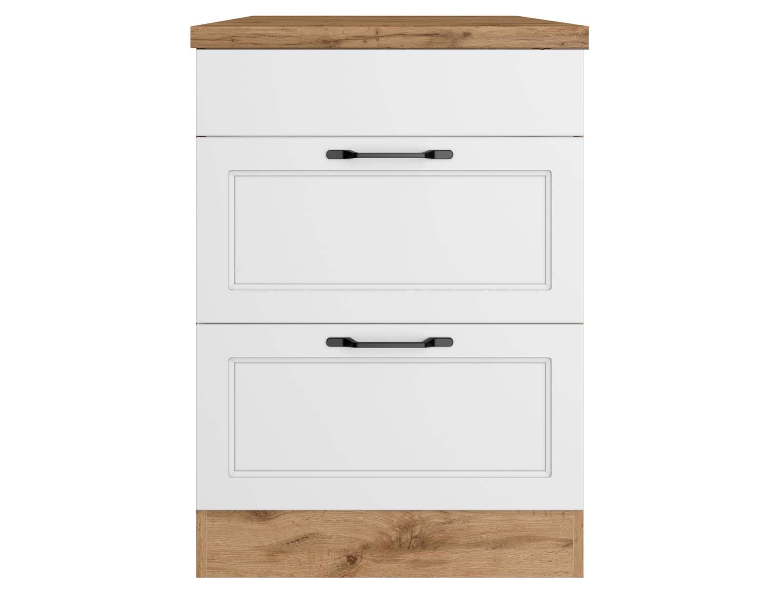 Kochfeldschrank MERAN - weiß - Wotaneiche - 60 cm