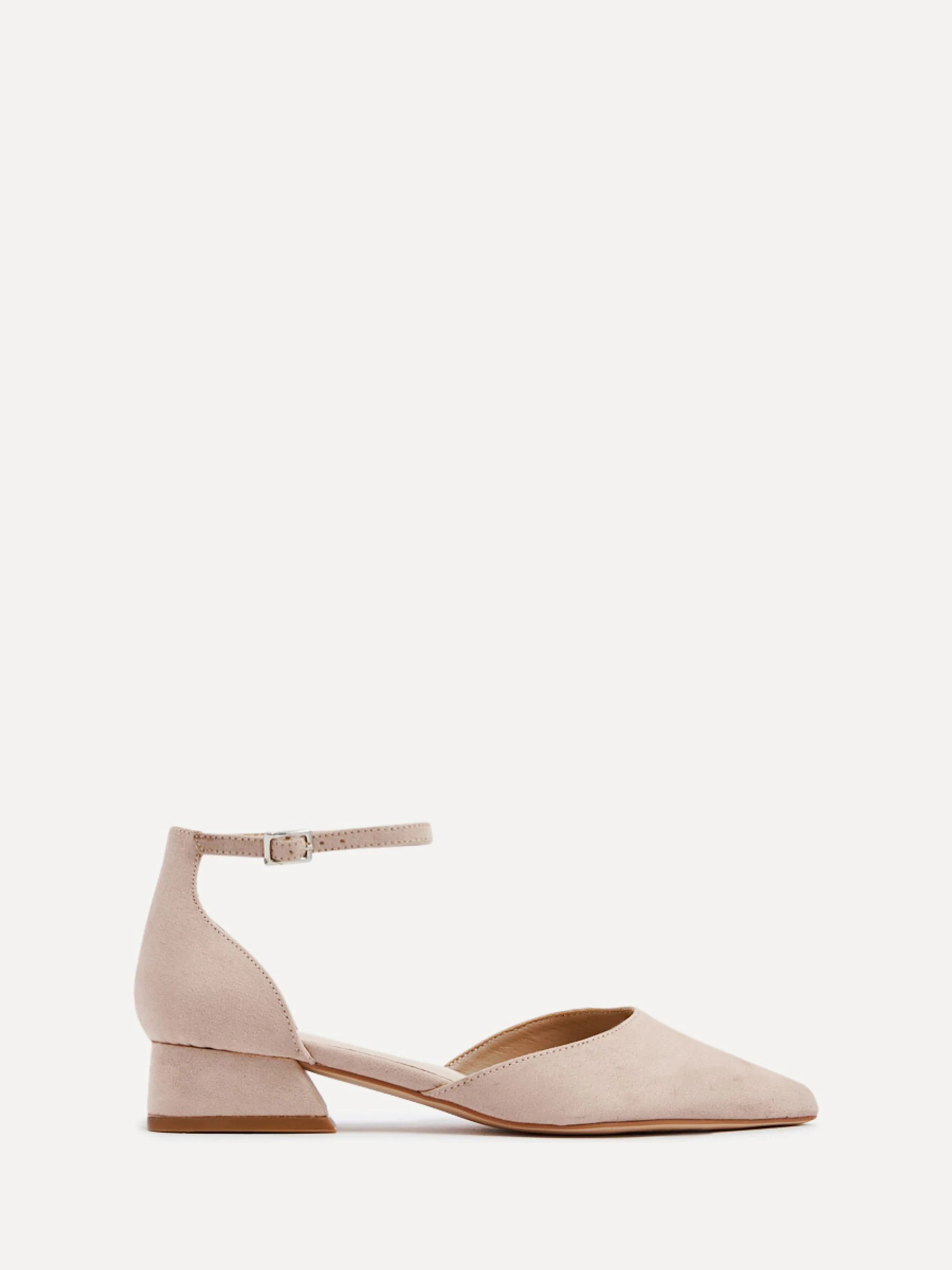 Licht beige - Linzi Dolly pumps met lage blokhak en wijde pasvorm