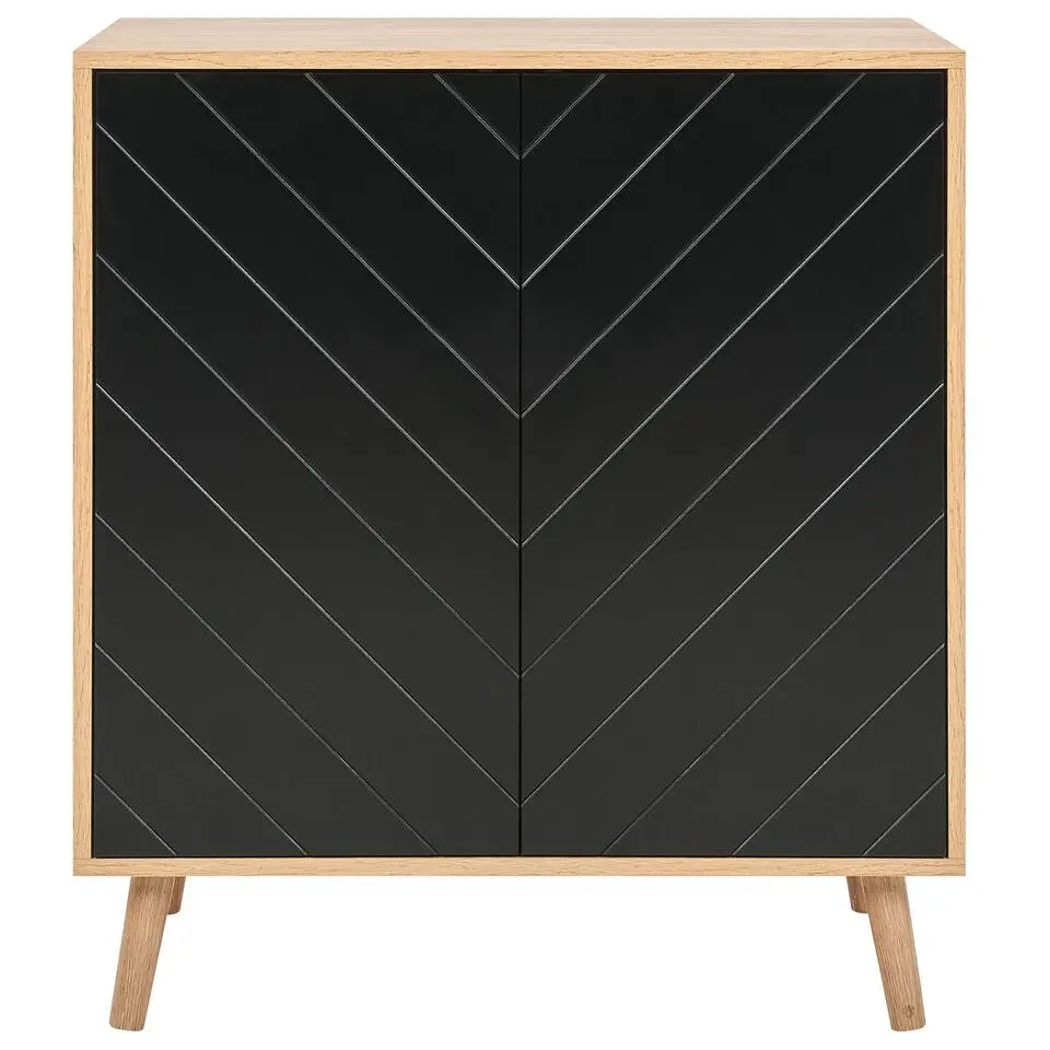 BRISTOW - Dressoir - Lichtbruin/Zwart - Hout