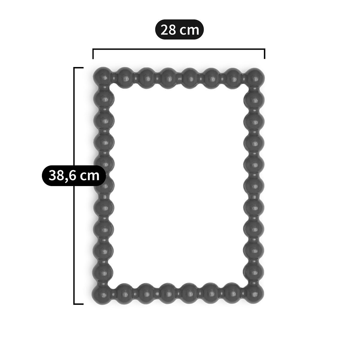 LA REDOUTE INTERIEURS<br>Espelho em hevea, lacado 28 x 38,6 cm, Lomia