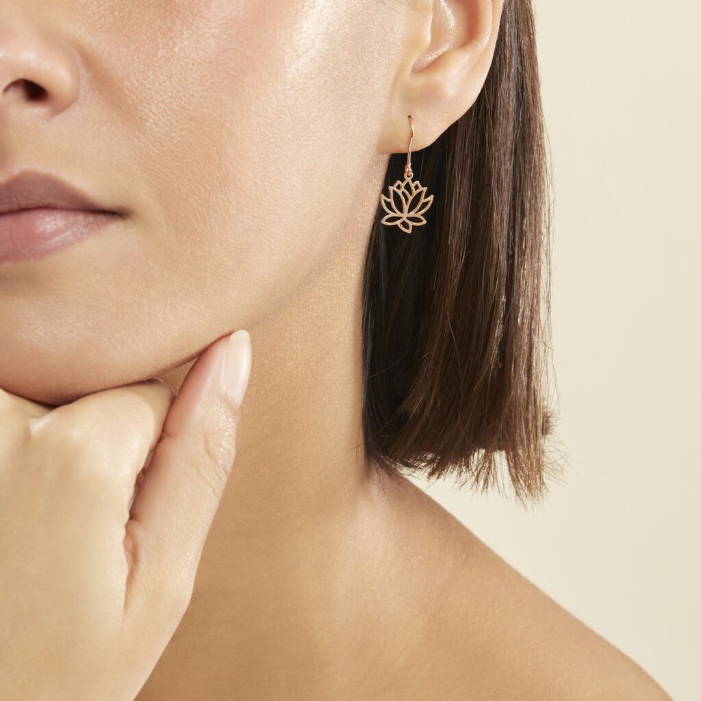 Boucles D'oreilles Pendantes Rosita Argent Rose
