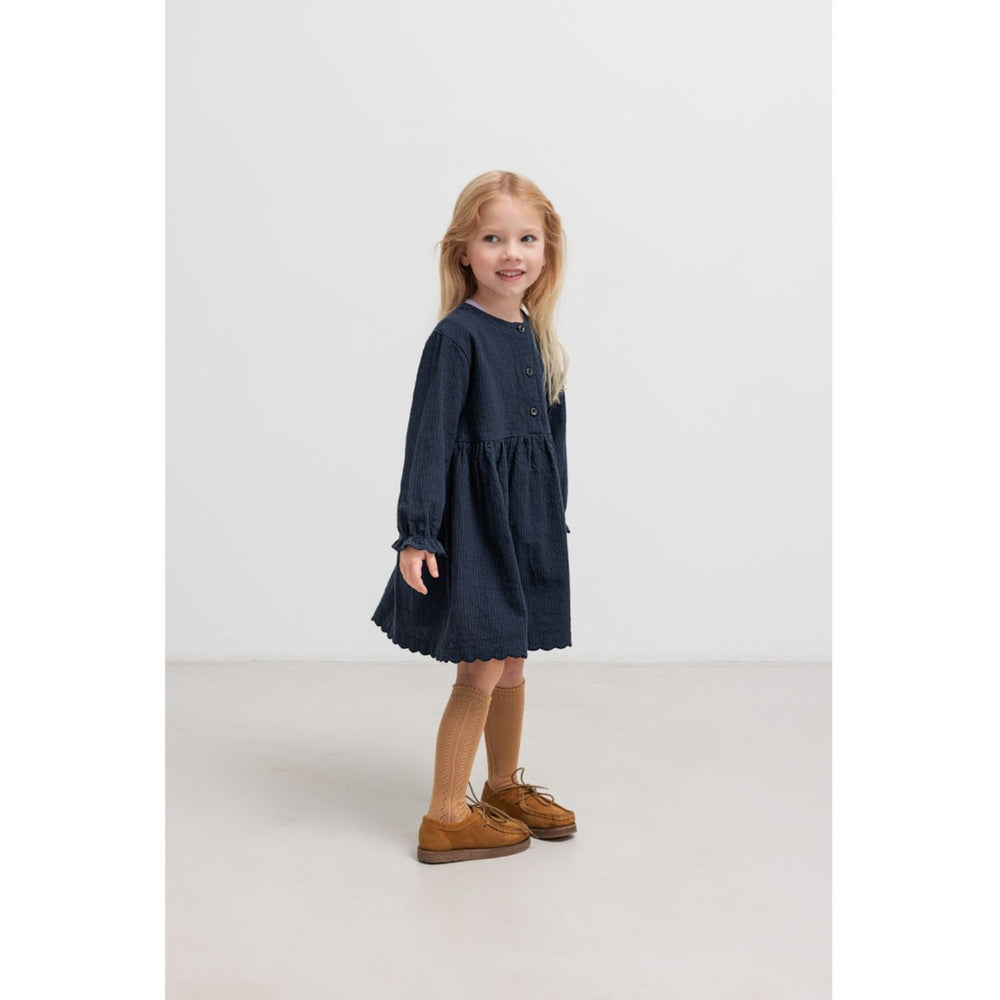 Køb MarMar Chambray Dark Blue Stripe Dagmara Scallop Kjole