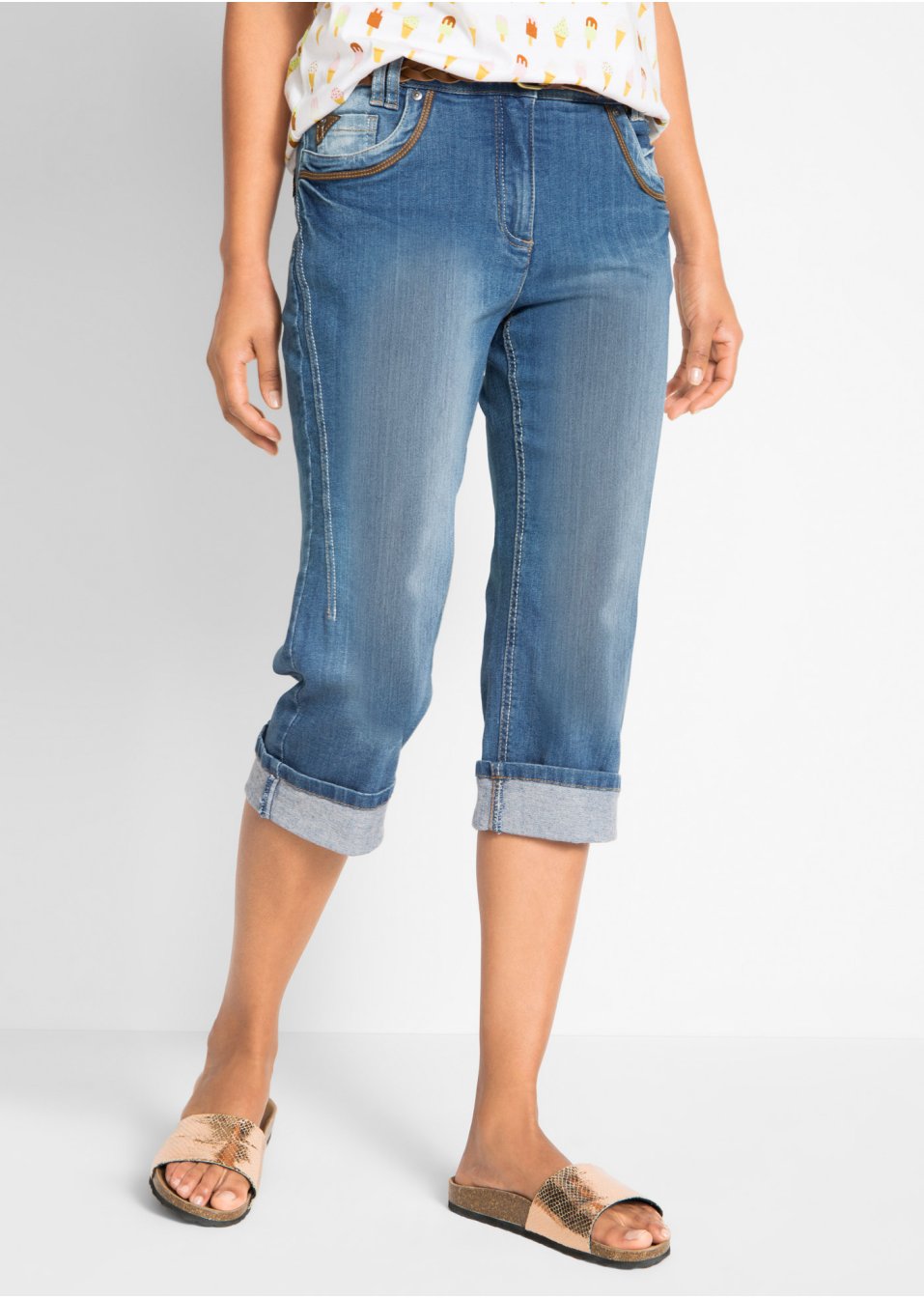 Corsaire extensible en jean