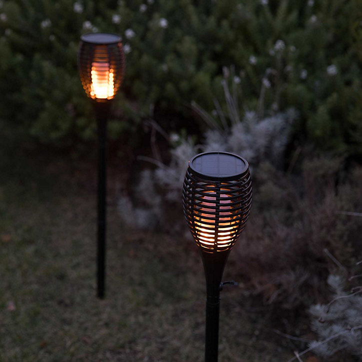 Lot 2 mini torche solaire LED Maity sun IP44 100lm blanc chaud H.70 x l.9 cm