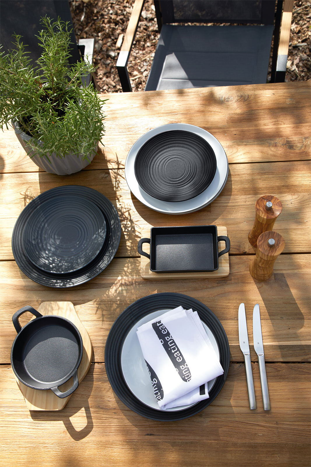 KÜCHENPROFI Servierpfanne BBQ 2-teilig schwarz/ braun