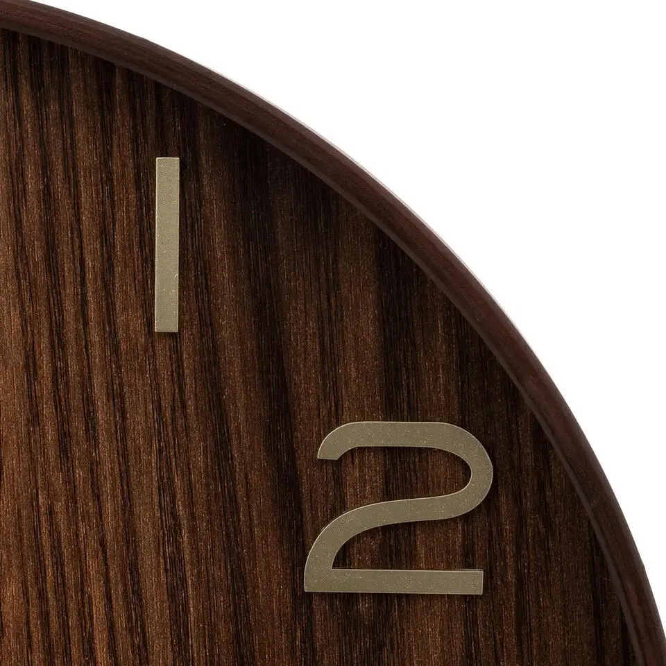 Atmosphera Wandklok/muur klok - Woody - Dia 55 cm - hout - bruin