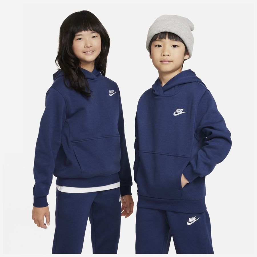 Nike Sweat à Capuche NSW Club Fleece - Bleu Marine/Blanc Enfant