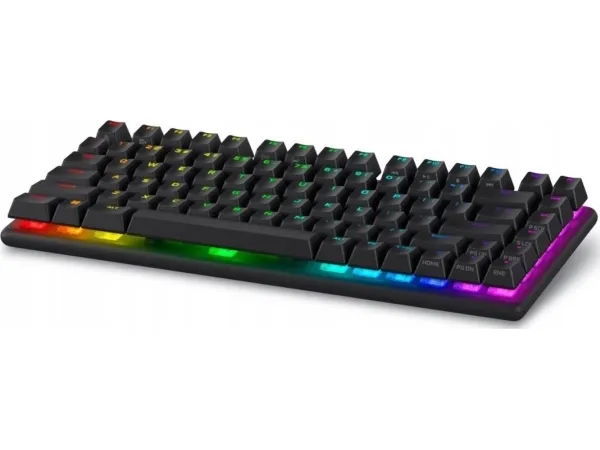 Alienware Pro Wireless Gaming Keyboard - Tastatur - 75% - compact TKL - AlienFX per-nøgle RGB/16,8 millioner farver - trådløs - 2.4 GHz, Bluetooth 5.1, USB - QWERTY - USA - tastkontakt: Alienware Linear Mechanical Switches (hot-swapbar) - Dark Side o