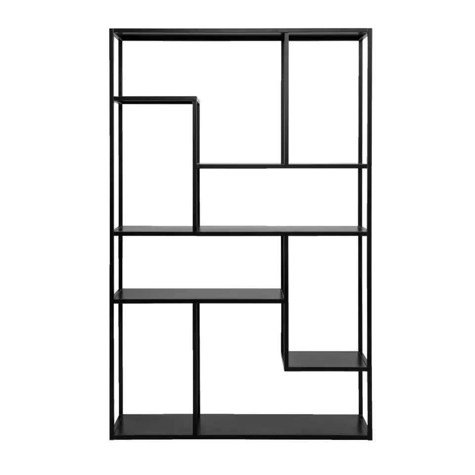 Vakkenkast Stan - zwart - metaal - 188x120x35 cm