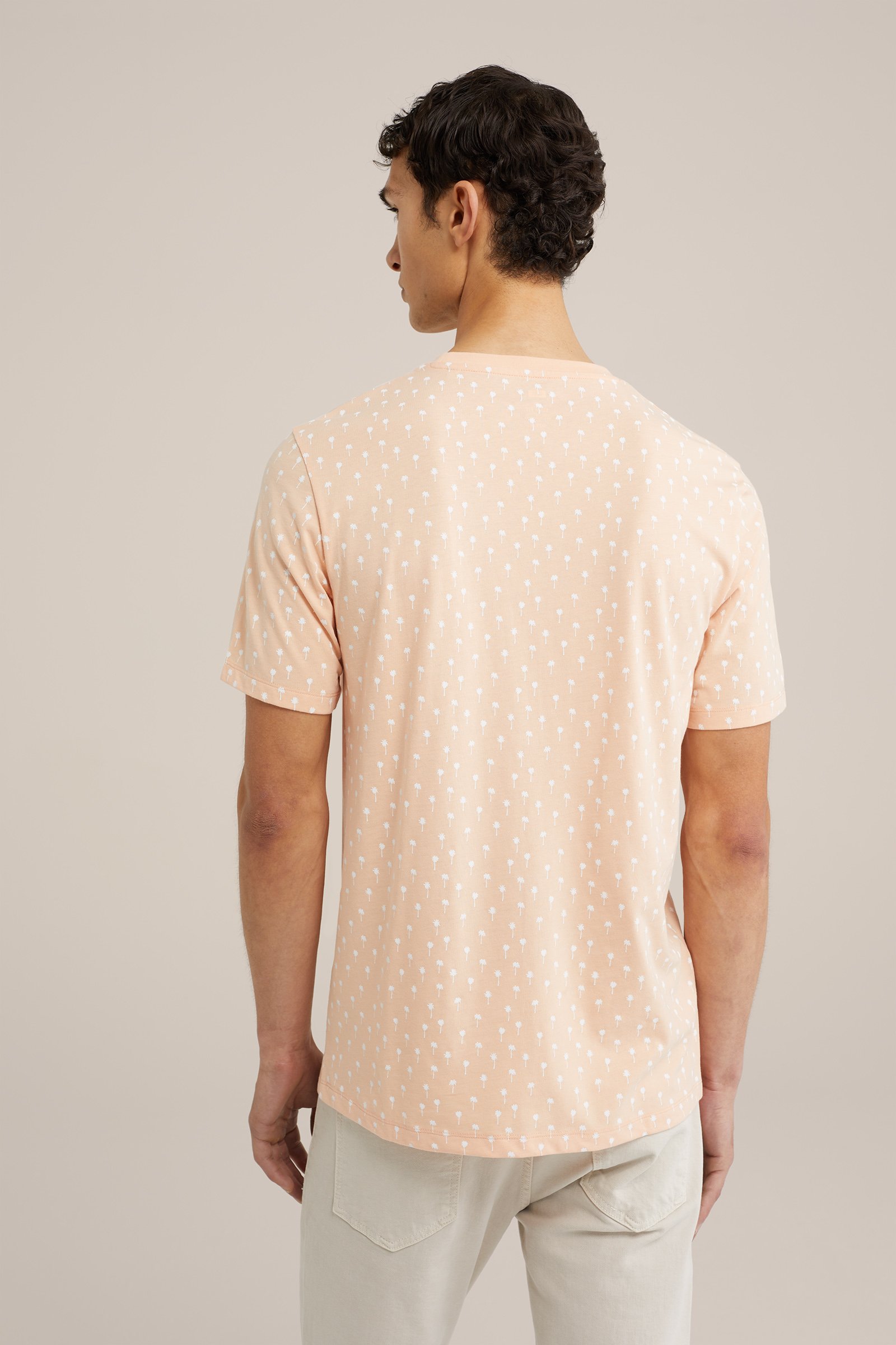T-shirt met dessin WE Fashion Zalmroze