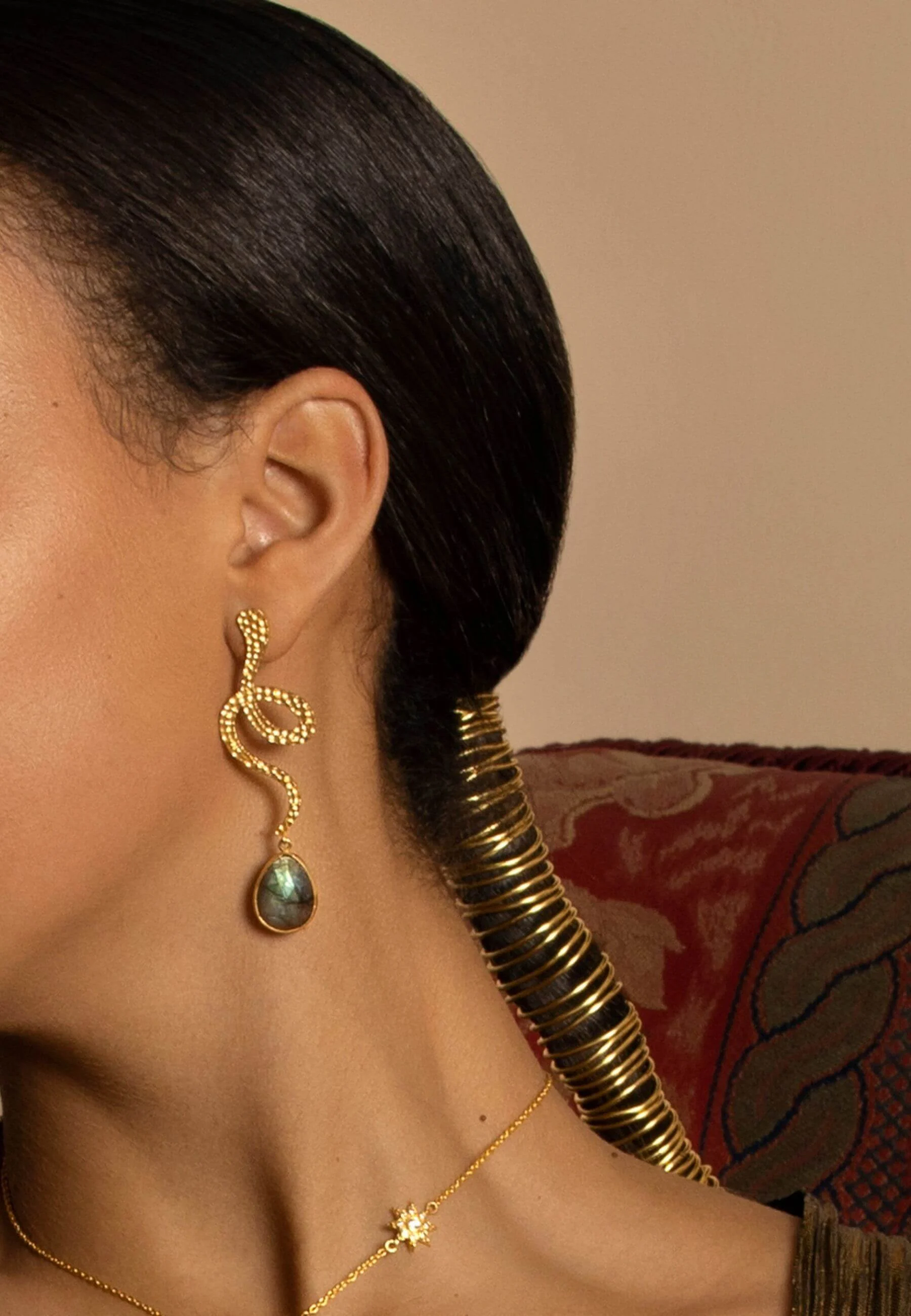 THAR - Boucles d'oreilles en pierre naturelle | Gris