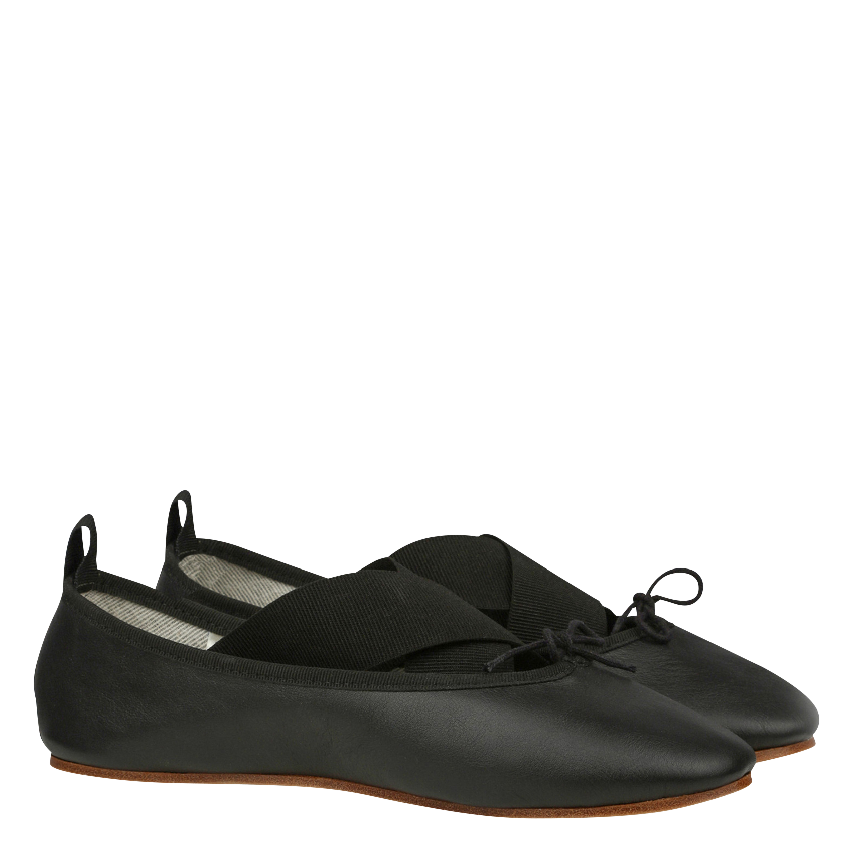 GIANNA - Ballerines élastiquées en cuir| Noir