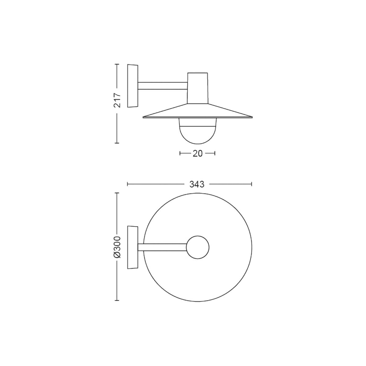 Philips Skua vegglampe 42W E27