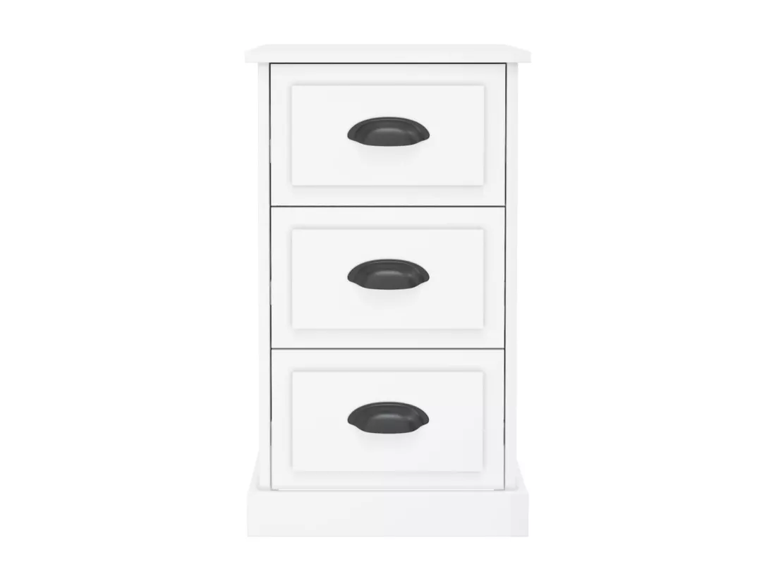 Table de chevet blanc brillant 39x39x67 cm bois d’ingénierie