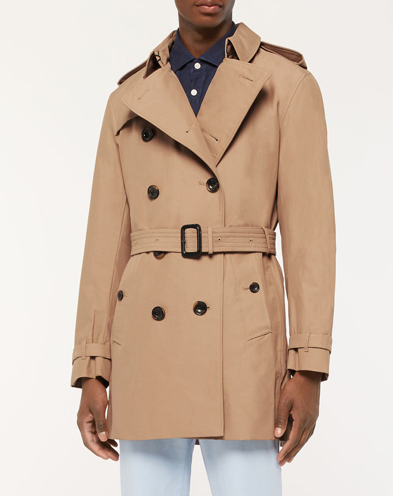 Hackett London Trench mi-long beige foncé