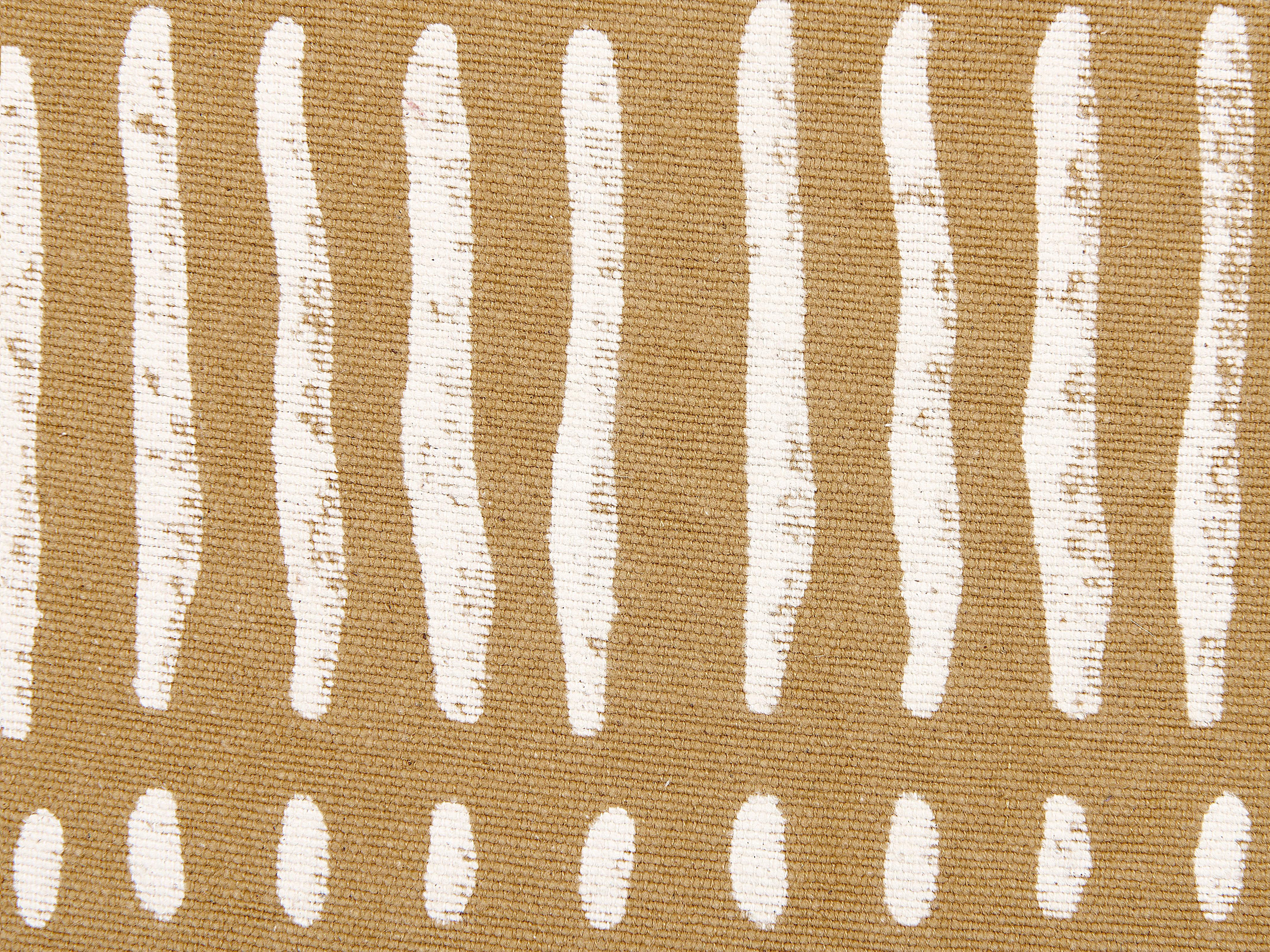 Set van 2 sierkussens SALIX Katoen 45 x 45 cm Zandbeige gestreept