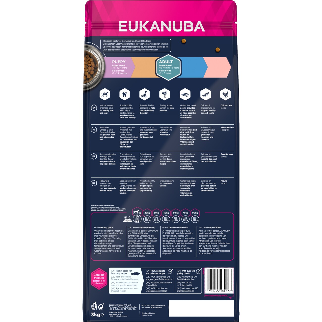 EUKANUBA Trockenfutter Hund Large Breed Adult, getreidefrei mit Fisch 3 kg