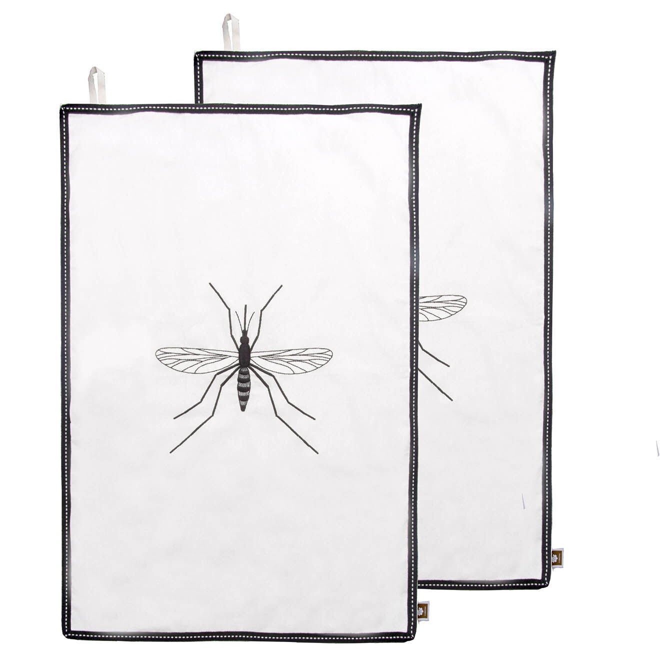 Febronie 2 Torchons en Coton Mosquito noir - 50x75 cm