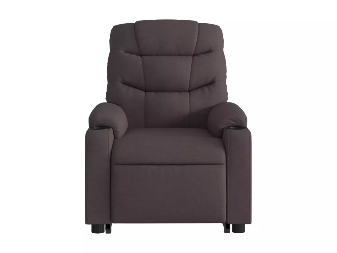 Fauteuil inclinable massant électrique Marron foncé Tissu