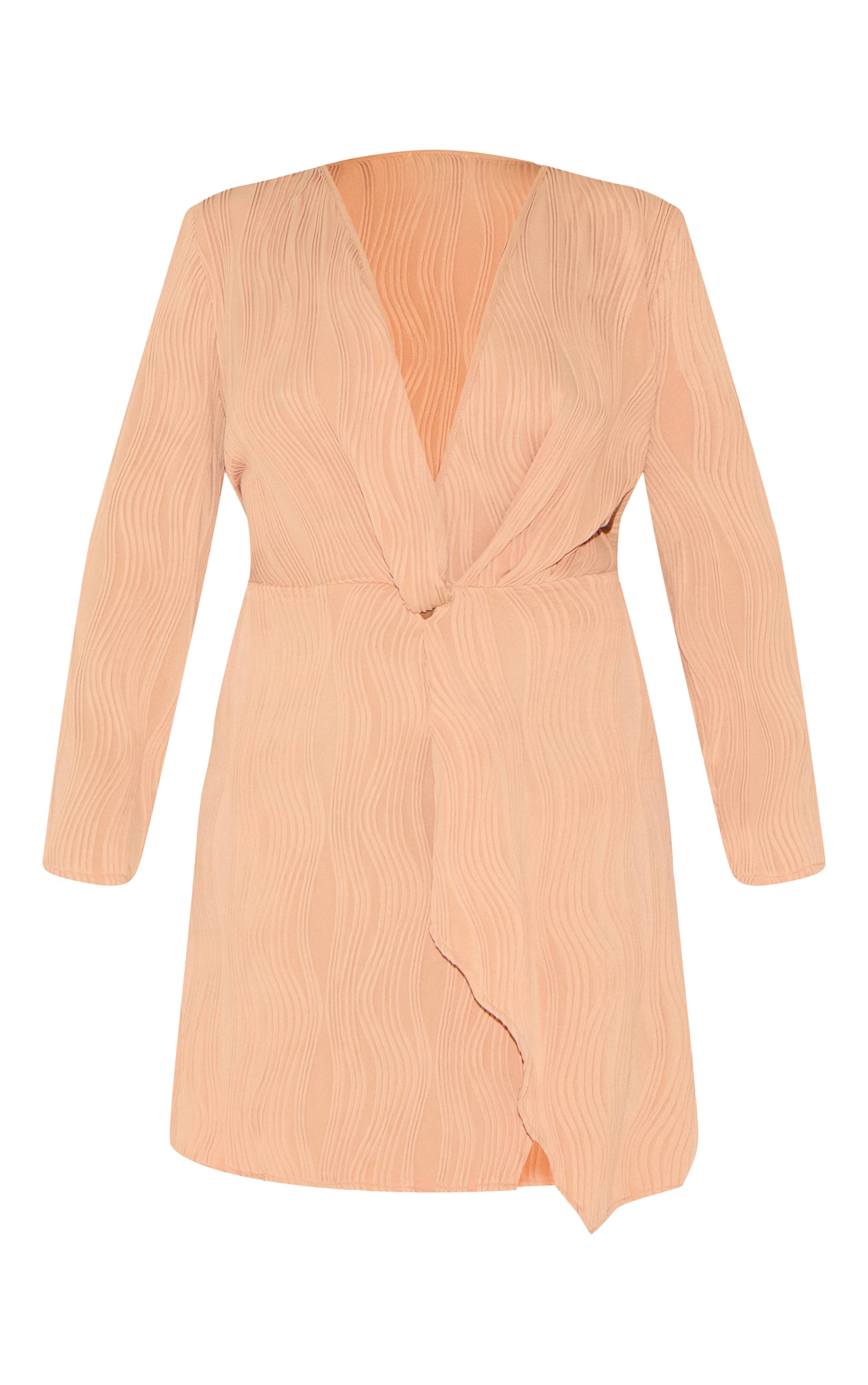 Gris Pierre Robe Grande Taille Plissée À Devant Cache-cœur