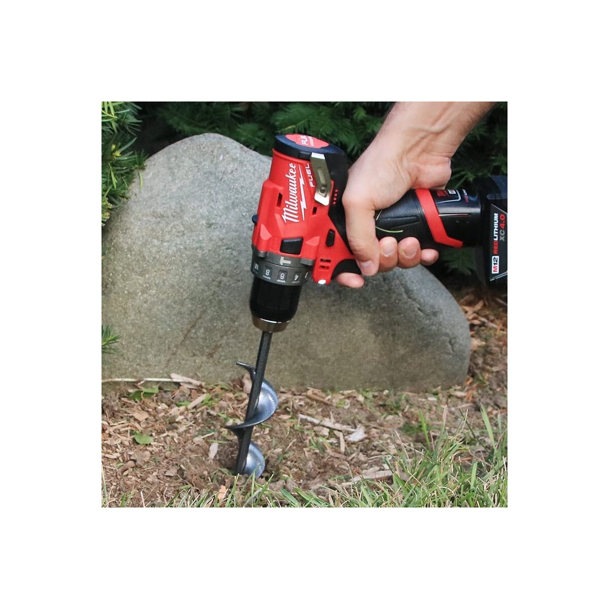 Jordbor for boremaskin 22 cm stål Sort