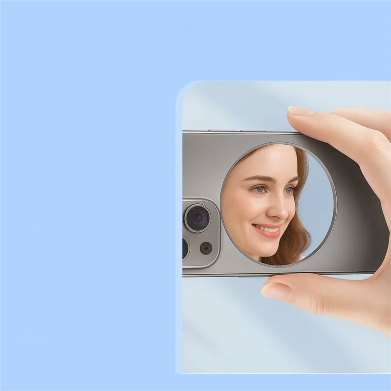 Universal Magnetischer Selfie-Spiegel kompatibel mit MagSafe für Smartphones - Weiss