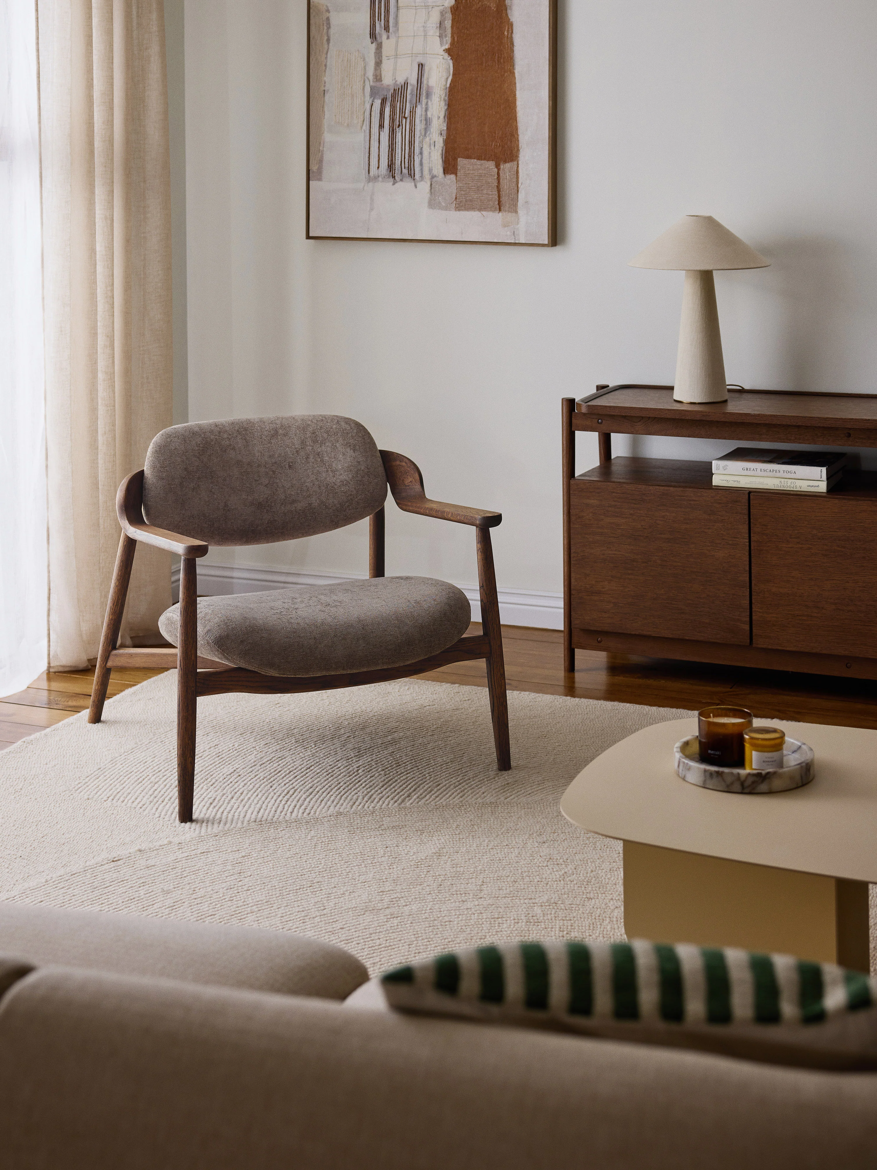 Loungefauteuil Rae van eikenhout
