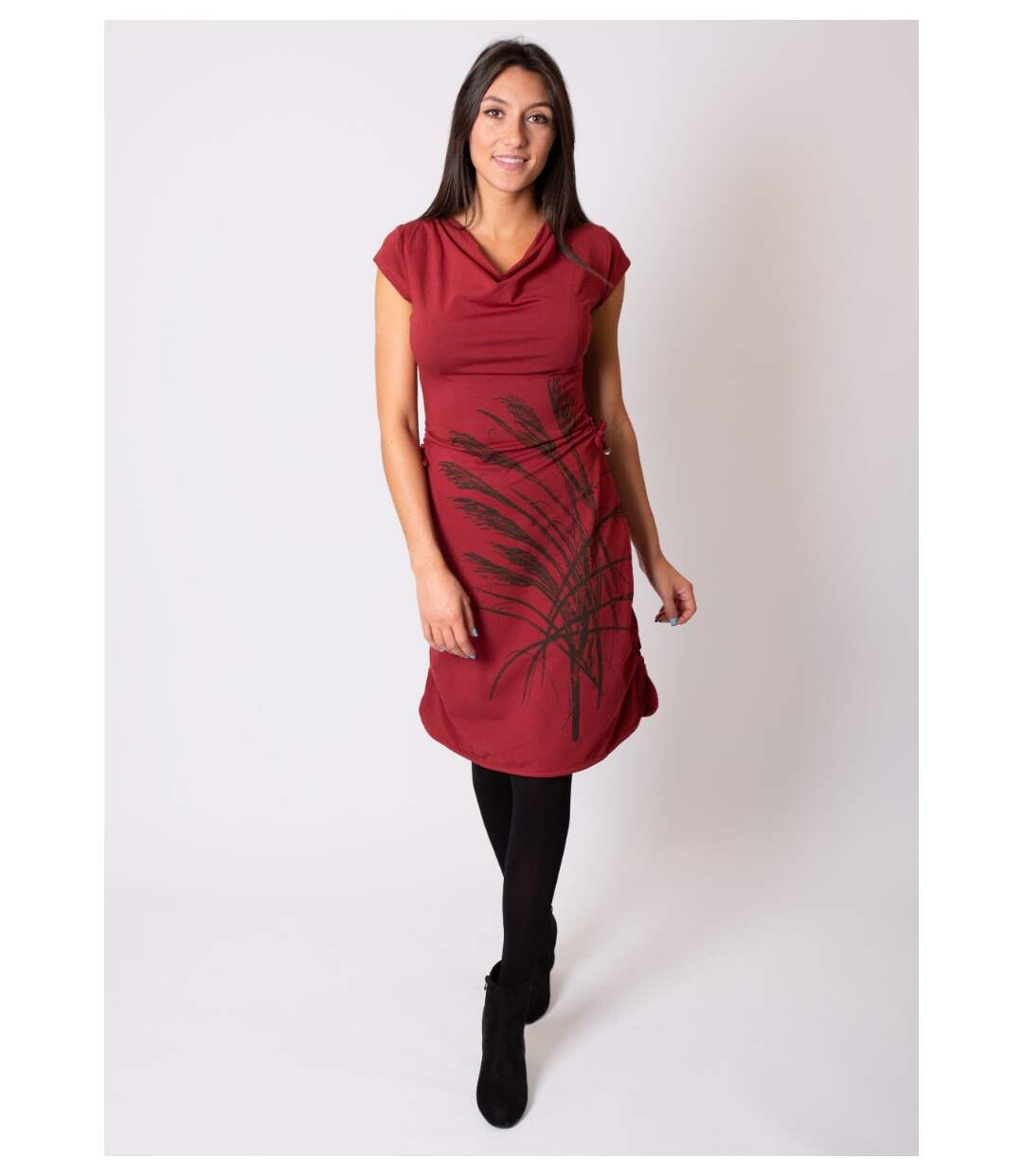 Robe en coton fluide MONTANA rouge bordeaux Coton Du Monde